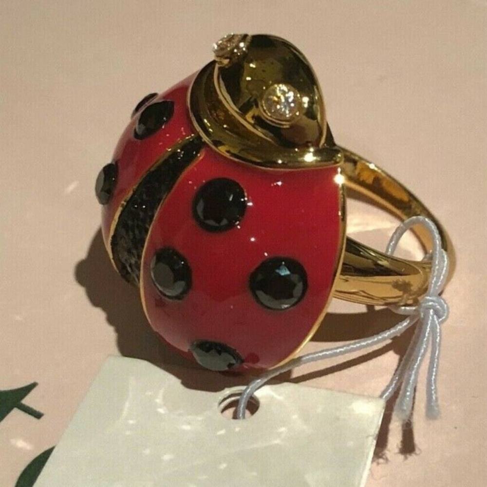 Kate Spade Ladybug Ring Gold Tone Size 5 - Picture 10 of 11